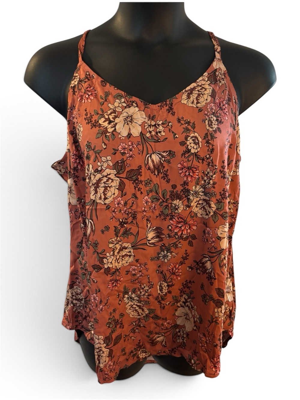 torrid Rust Floral V-Neck Spaghetti Strap Camisole